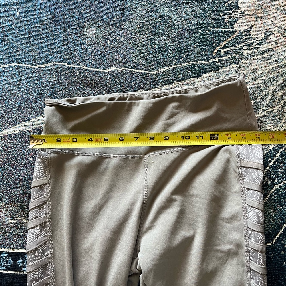 BSP Tan Ribbed Leggings Size L High-Waisted Stretchy Activewear Yoga Athletic - Picture 12 of 13